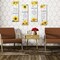 4 Pcs Summer Sunflower Wall Decor Inspirational Sunflower Kitchen Decor and Accessories Wooden Rustic Farmhouse Yellow Flowers Wall Art Decoration for Home Bathroom Office Living Room(White)